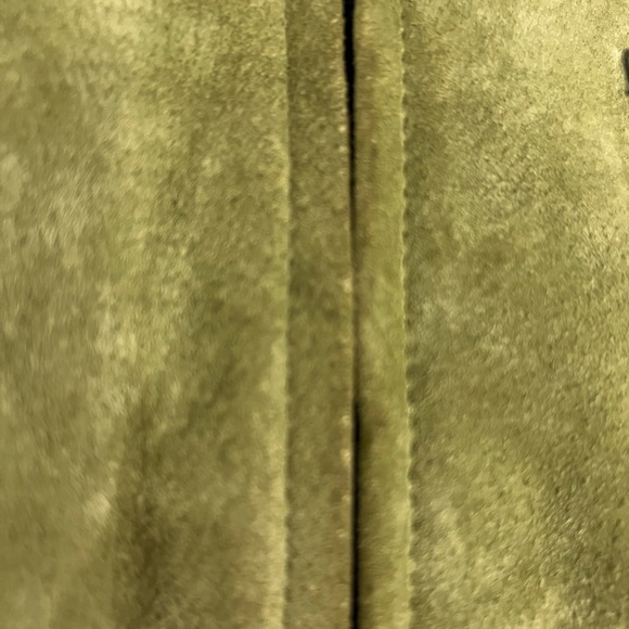 Metrostyle Womens Leather Jacket Size 12 Olive Green Denim Accent Zip Western - Picture 6 of 11